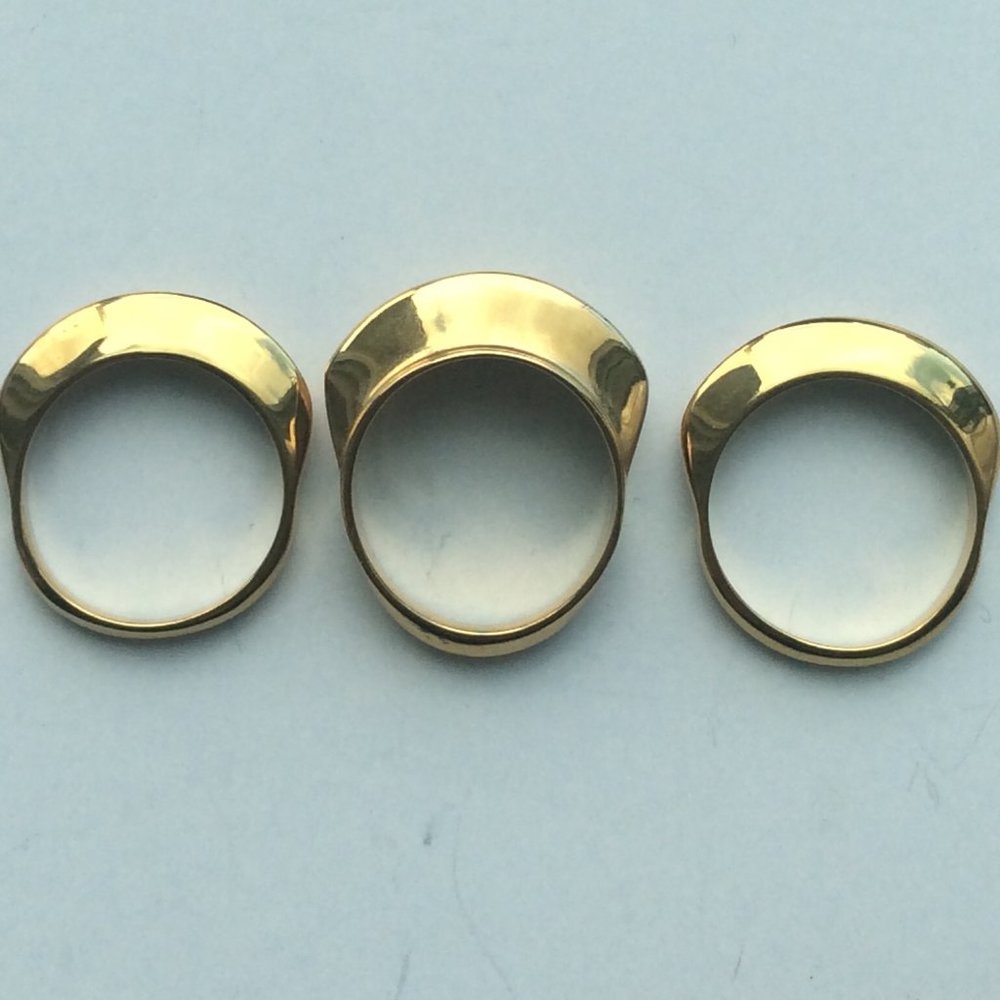GOLD TRIO RINGS  SZ 6.5 to 6.75